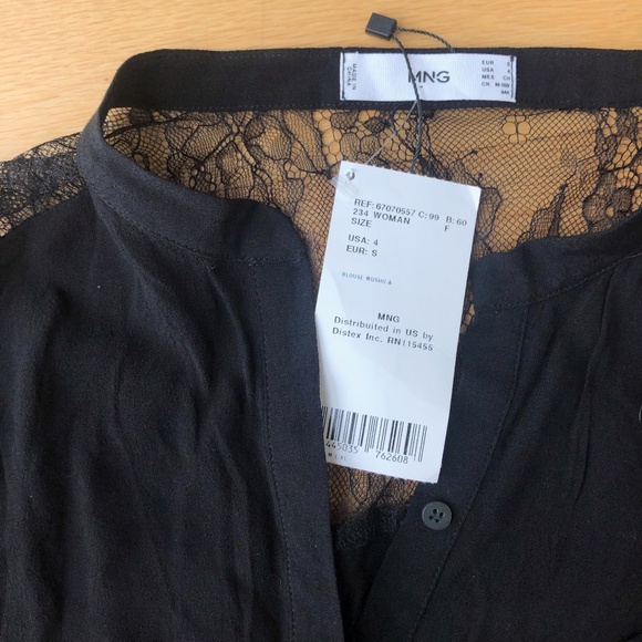 NWT Mango Lace Panel Blouse - Picture 9 of 10